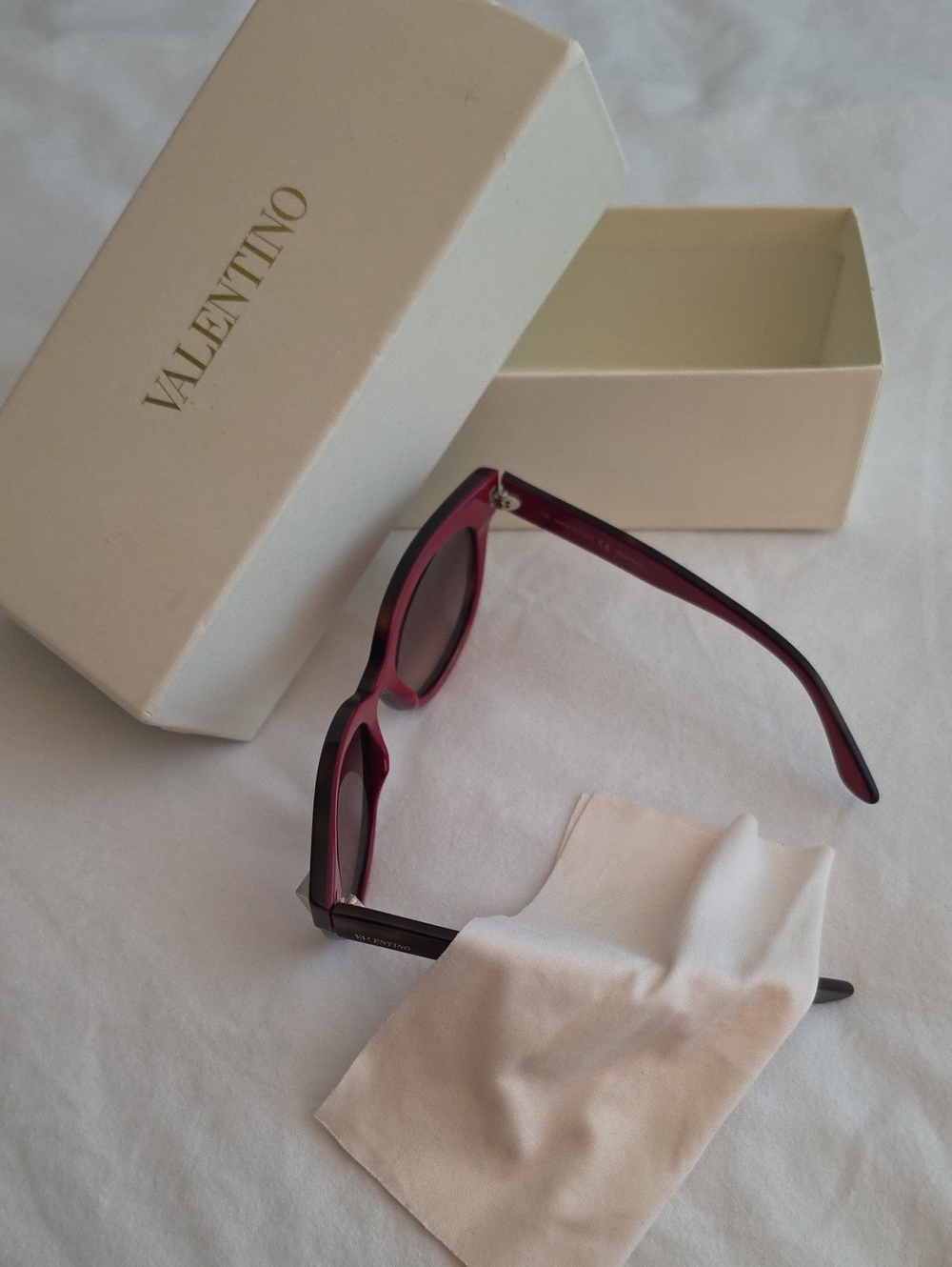 Valentino Tortoiseshell Round Sunglasses with Gold Studs - Picture 5 of 5